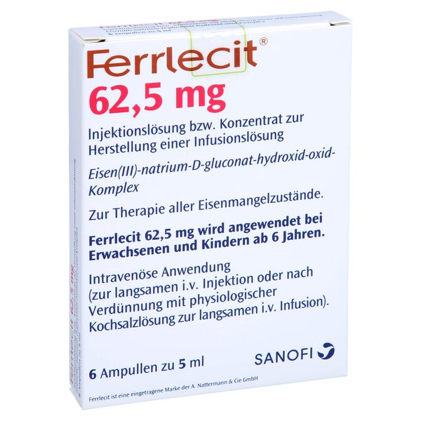 Ferrlecit 62,5 mg Inj.Lsg.bzw.Konz.Her.I 6X5 ml