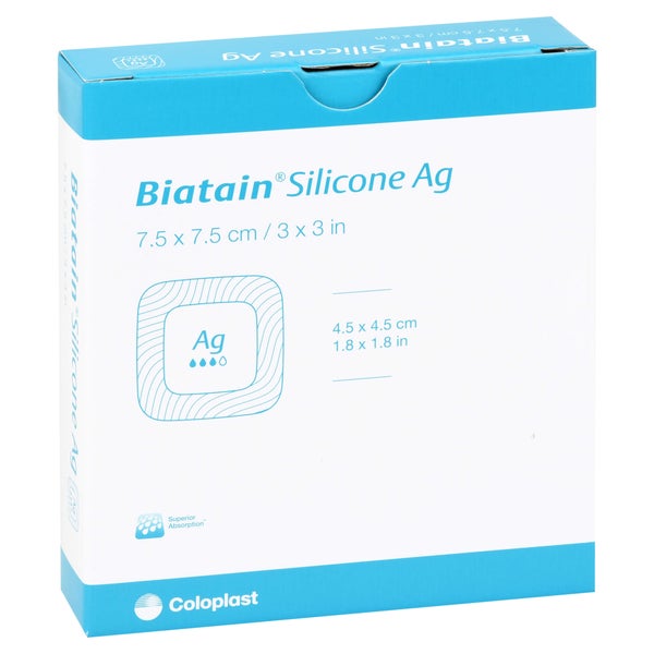 Biatain Silicone Ag Schaumverband 7,5x7, 5 St