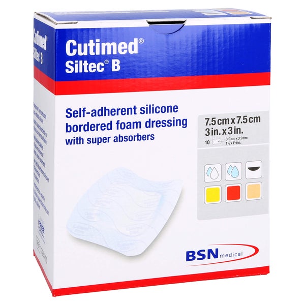 Cutimed Siltec B Schaumverb.7,5x7,5 cm m 10 St