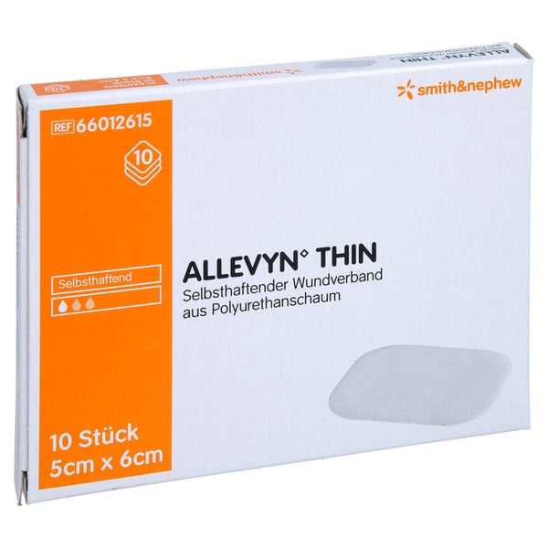 Allevyn Thin 5x6 cm dünne Wundauflage 10 St