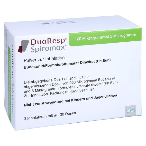 DUORESP Spiromax 160µg/4,5µg/Dosis 3x120ED Inh.-P. 3 St