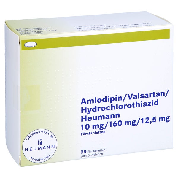 AMLODIPIN/Valsartan/HCT Heumann 10/160/12,5mg FTA 98 St