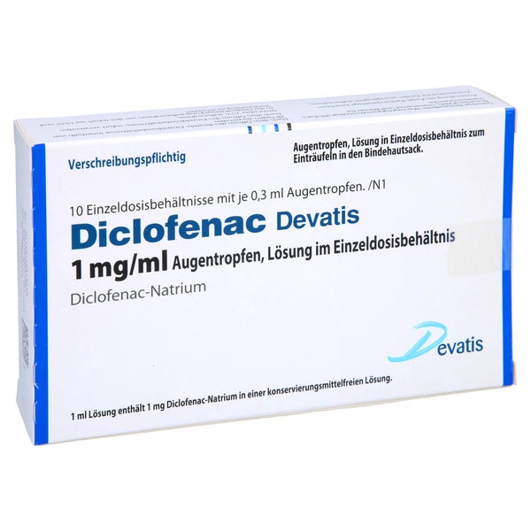 DICLOFENAC Devatis 1 mg/ml Augentropfen Einzeldos. 10X0,3 ml