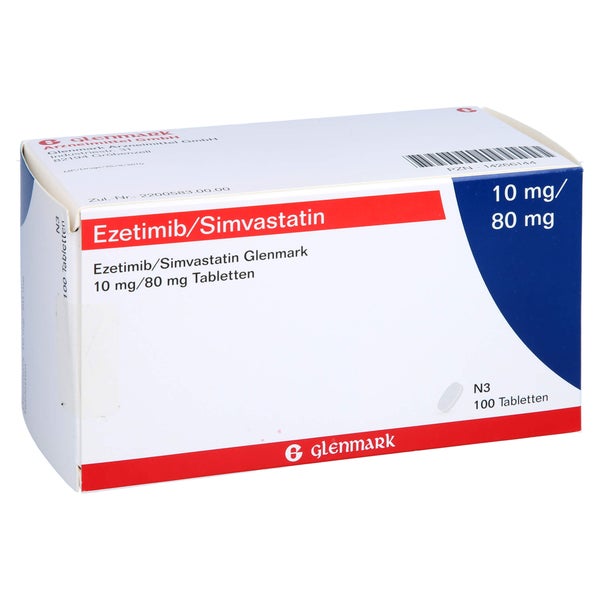 EZETIMIB/Simvastatin Glenmark 10 mg/80 mg Tabl. 100 St