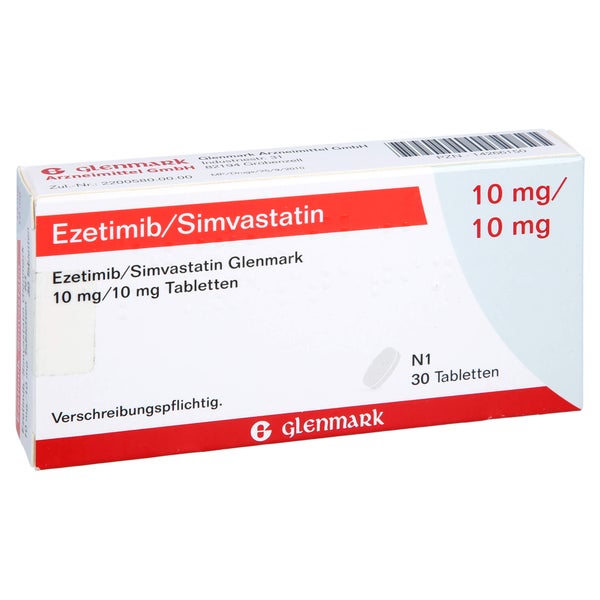 EZETIMIB/Simvastatin Glenmark 10 mg/10 mg Tabl. 30 St