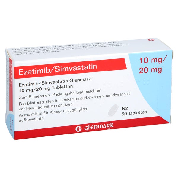 EZETIMIB/Simvastatin Glenmark 10 mg/20 mg Tabl. 50 St