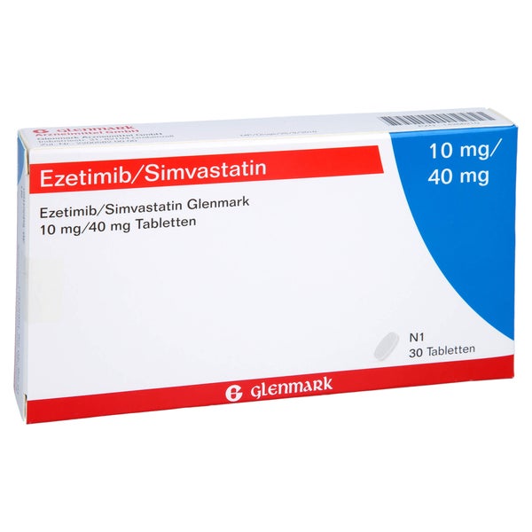 EZETIMIB/Simvastatin Glenmark 10 mg/40 mg Tabl. 30 St