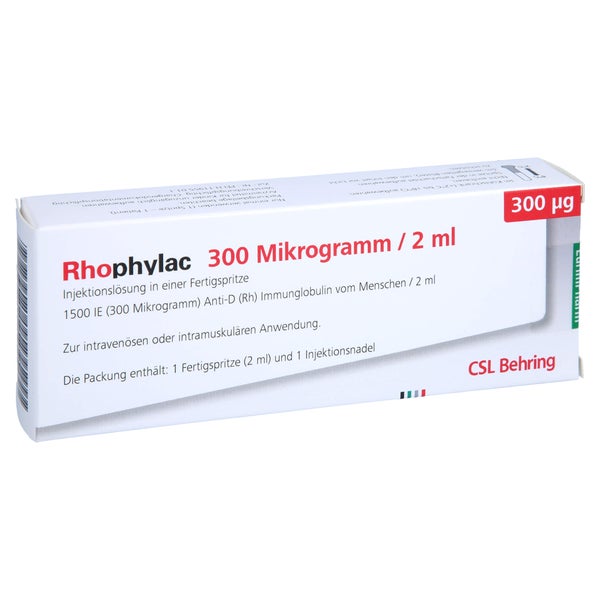 RHOPHYLAC 300 µg/2 ml Injektionslsg.in Fertigspr. 1X2 ml