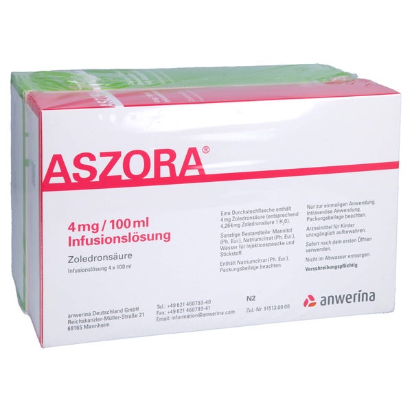 ASZORA Trio Ca+D3 4mg/100ml+500mg/1000IE INF+BTA 4 P