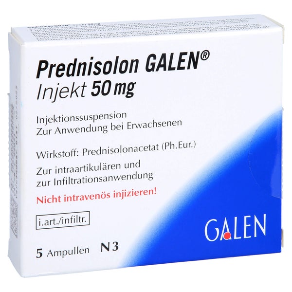 PREDNISOLON GALEN Injekt 50 mg Injektionssusp. 5 St