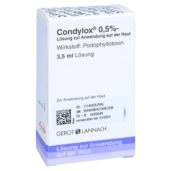 CONDYLOX 5 mg/1 ml Lösung zur Anwend.auf der Haut 3,5 ml