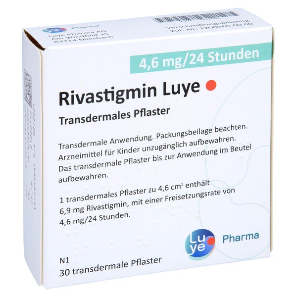 RIVASTIGMIN Luye 4,6 mg/24 Std. transderm.Pflaster 30 St