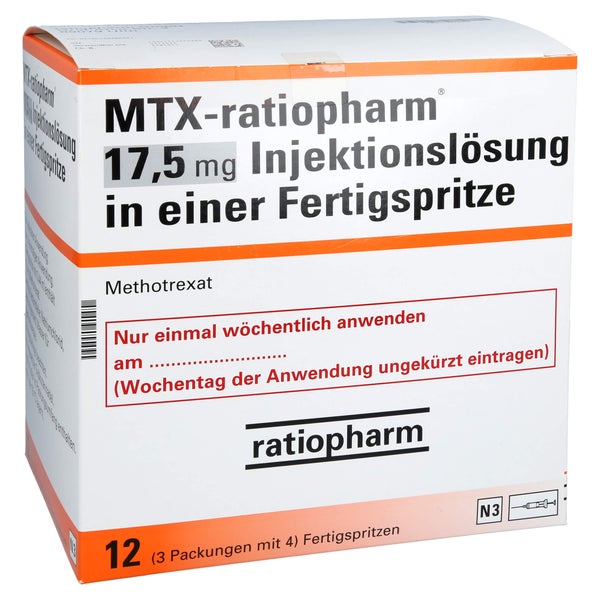 MTX-ratiopharm 17,5 mg Inj.-Lösung i.e.Fertigspr. 12 St