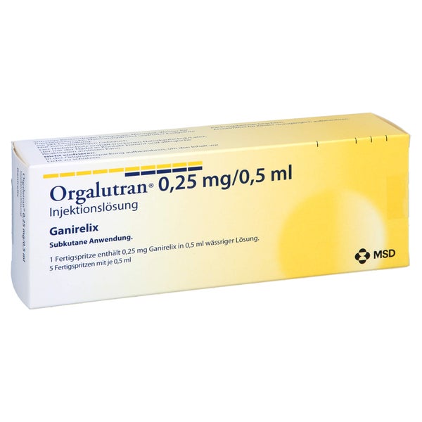 ORGALUTRAN 0,25 mg/0,5 ml Inj.-Lsg.i.e.Fertigspr. 1X5 St