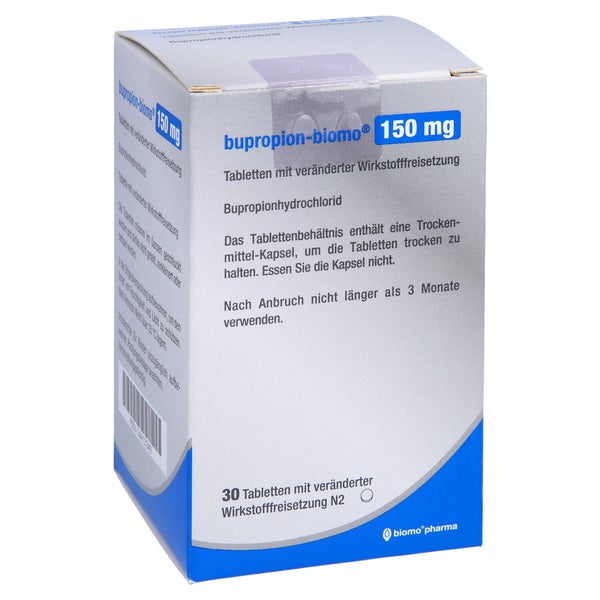 BUPROPION-biomo 150 mg Tab.m.verä.Wst.-Frs. 30 St