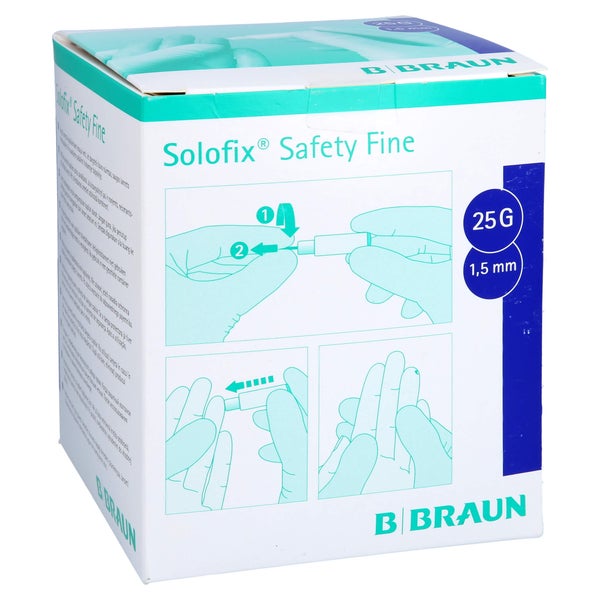 Solofix Safety Fine Lanzetten 25 Gx1,5 m 200 St
