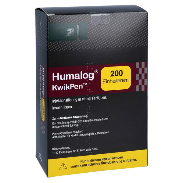 HUMALOG 200 E/ml KwikPen Injektionslösung 10X3 ml