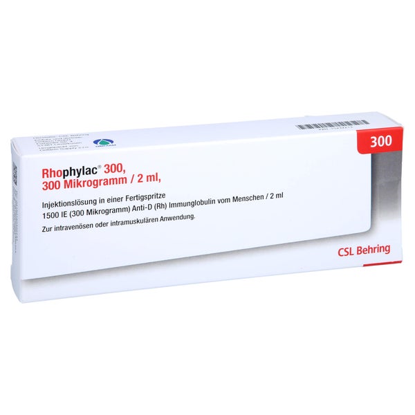 RHOPHYLAC 300 µg/2 ml Injektionslsg.in Fertigspr. 1X2 ml