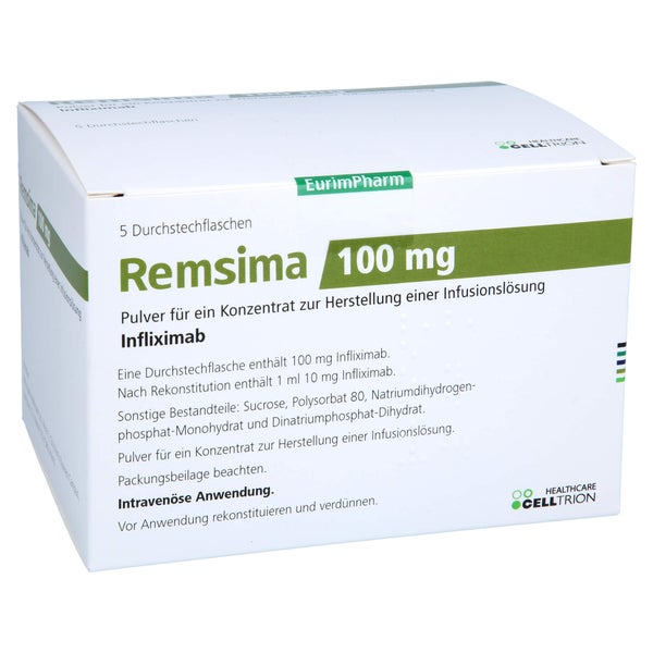 REMSIMA 100 mg Plv.f.e.Konz.z.Her.e.Inf.-Lsg.Dsfl. 5 St