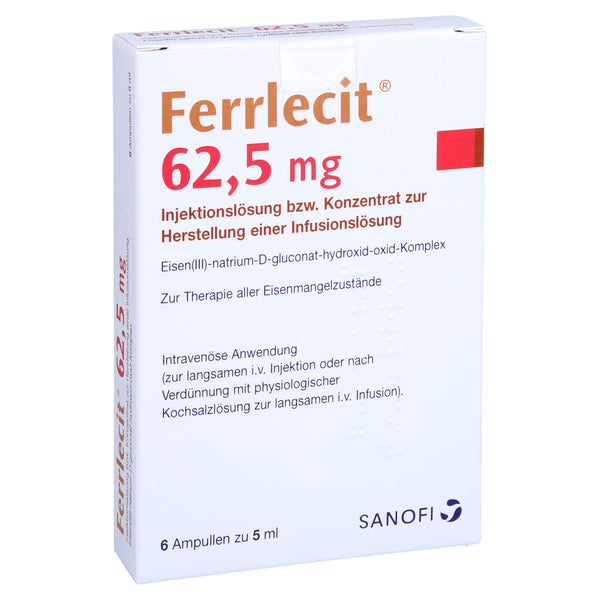 Ferrlecit 62,5 mg Inj.Lsg.bzw.Konz.Her.I 6X5 ml