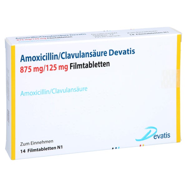 AMOXICILLIN/Clavulansäure Devatis 875mg/125mg FTA 14 St