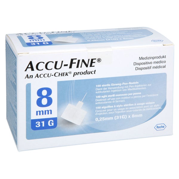 ACCU FINE Sterile Nadeln f.Insulinpens 8 100 St