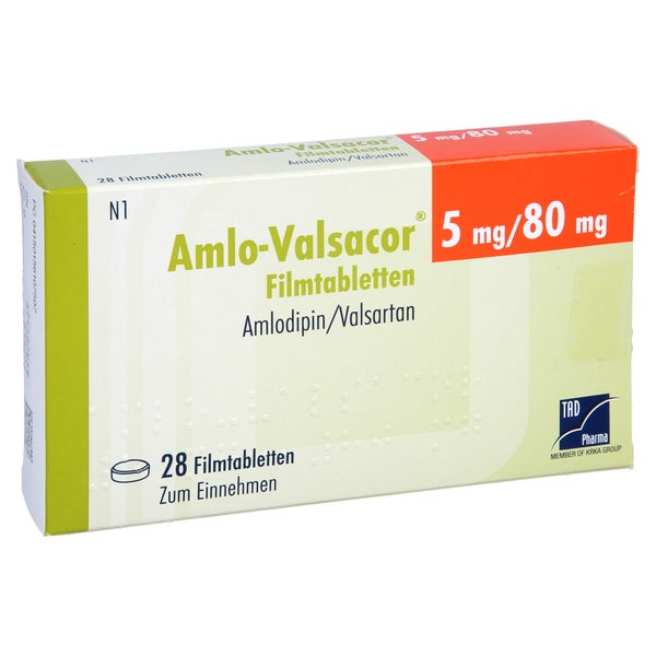 Amlo-valsacor 5 Mg/80 mg Filmtabletten 28 St