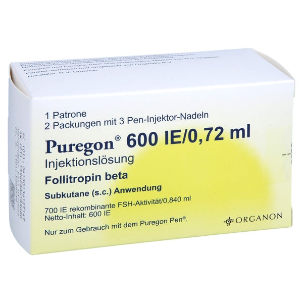 PUREGON 600 I.E./0,72 ml Injekt.-Lsg.i.Pat.+6 Nad. 1 St
