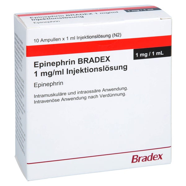 EPINEPHRIN BRADEX 1 mg/ml Injektionslösung Amp. 10X1 ml