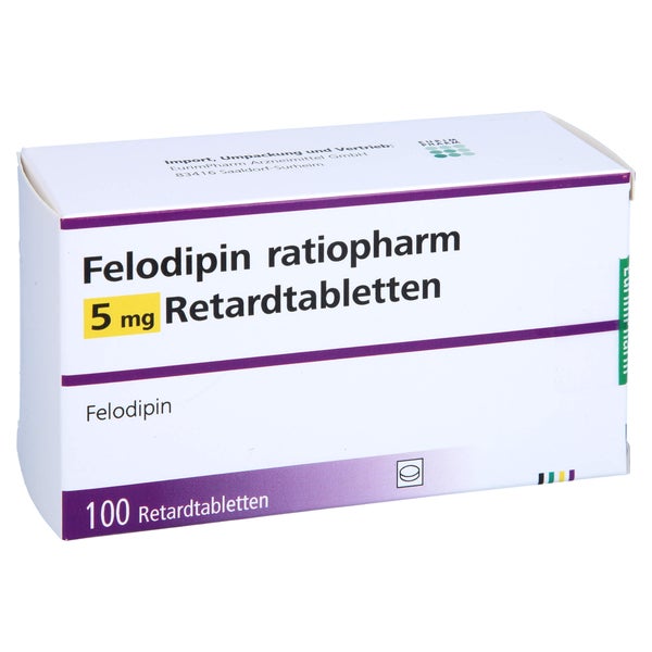 FELODIPIN-ratiopharm 5 mg Retardtabletten 100 St