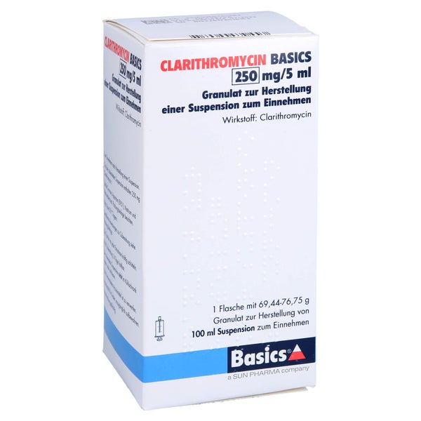 CLARITHROMYCIN BASICS 250 mg/5 ml Gra.Susp.-Herst. 100 ml