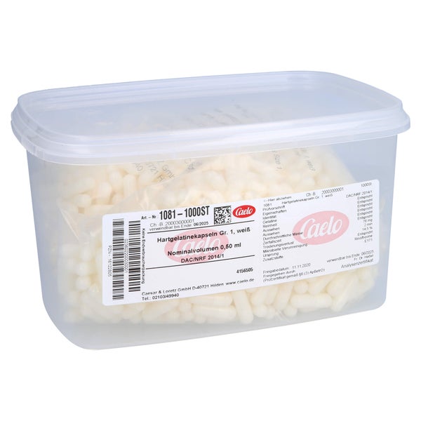 Hartgelatinekapseln Gr.1 weiß 1000 St