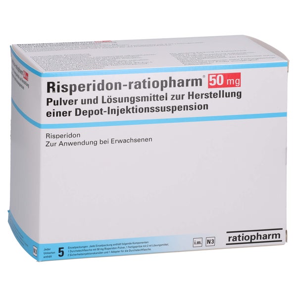 RISPERIDON-ratiopharm 50mg P.u.LM H.Dep.-Inj.-S. 5 St