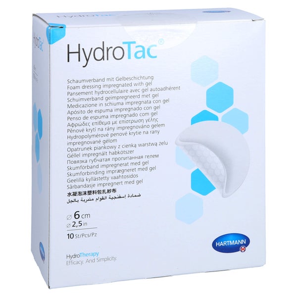Hydrotac Schaumverband 6 cm rund steril 10 St
