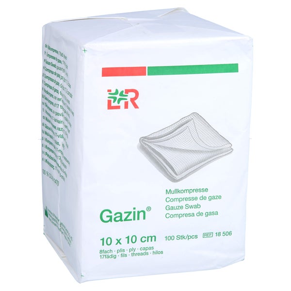 Gazin Mullkomp.10x10 cm unsteril 8fach O 100 St