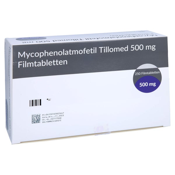 MYCOPHENOLATMOFETIL Tillomed 500 mg Filmtabletten 250 St