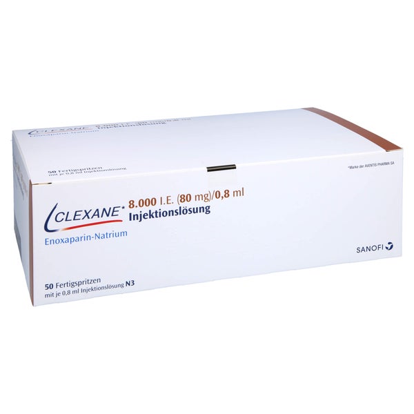CLEXANE 8.000 I.E. 80mg/0,8ml Inj.-Lsg.i.e.F.-Sp. 50 St