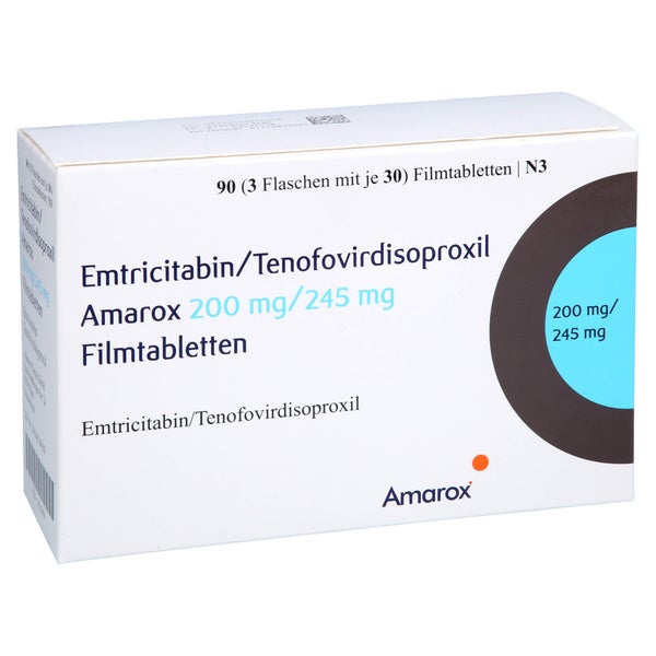 EMTRICITABIN/Tenofovirdisoproxil Amar 200mg/245mg 90 St