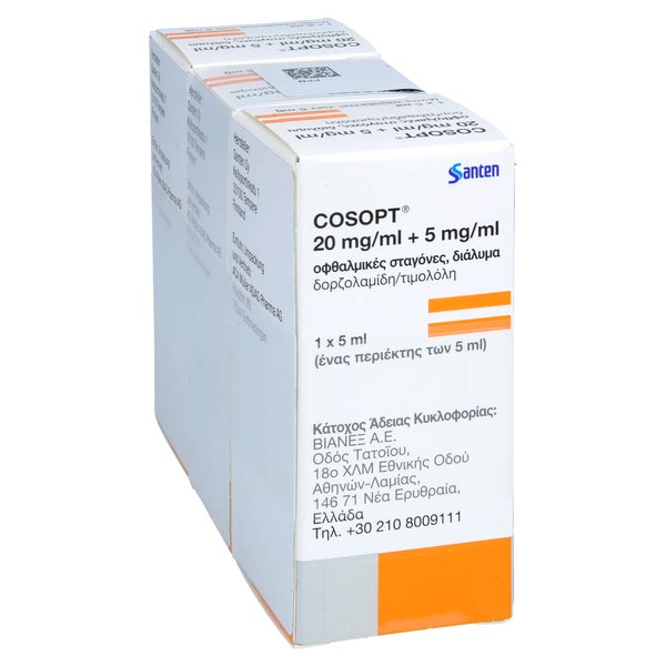 Cosopt 20 Mg/ml + 5 mg/ml Augentropfen 3X5 ml