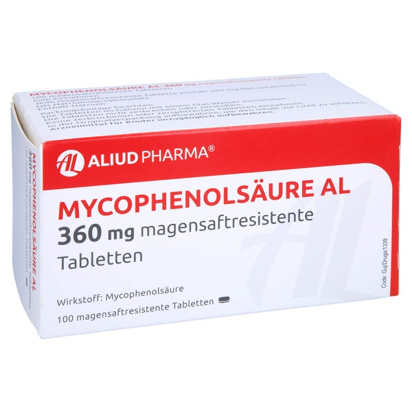MYCOPHENOLSÄURE AL 360 mg magensaftres.Tabletten 100 St