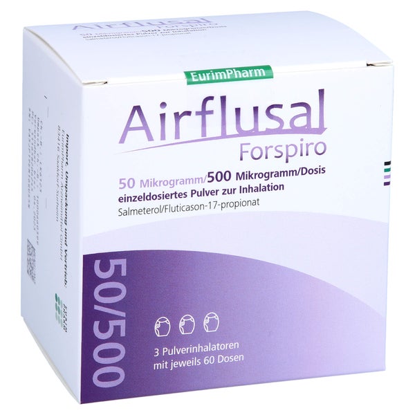 AIRFLUSAL Forspiro 50/500 µg/Dosis 60 Hub Inh.-P. 180 Sp