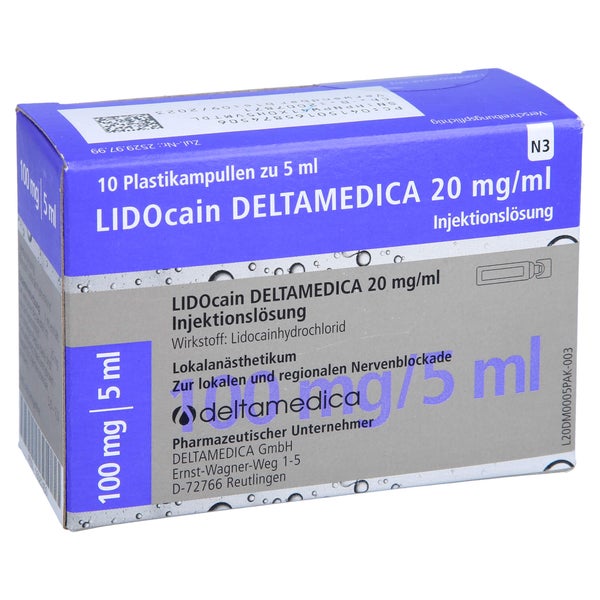 LIDOCAIN DELTAMEDICA 20 mg/ml Inj.-Lsg.Plastikamp. 10X5 ml