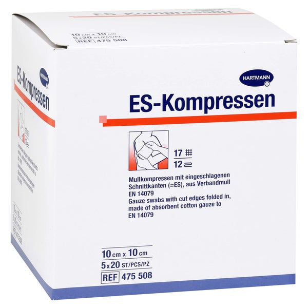 Es-kompressen Steril 10x10 cm Großpackun 5X20 St