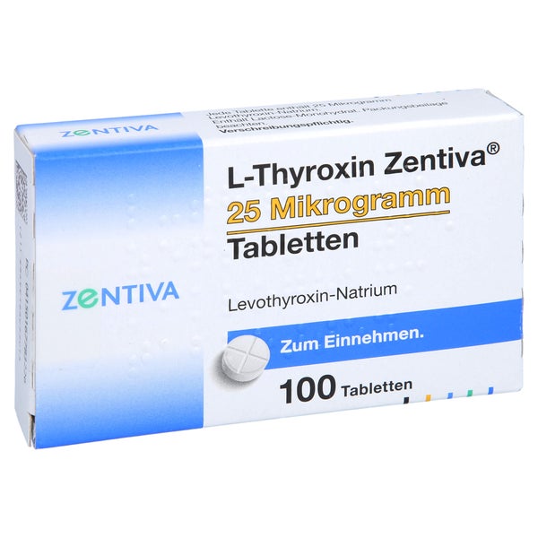L-THYROXIN Zentiva 25 Mikrogramm Tabletten 100 St