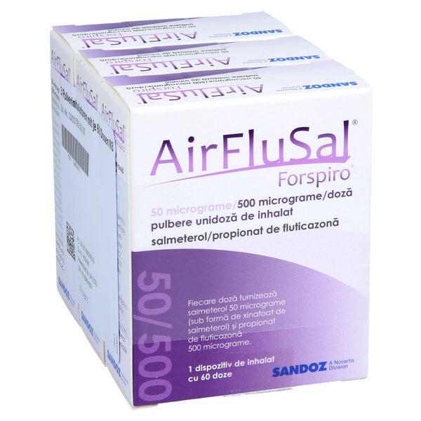 AIRFLUSAL Forspiro 50/500 µg/Dosis 60 Hub 3 St