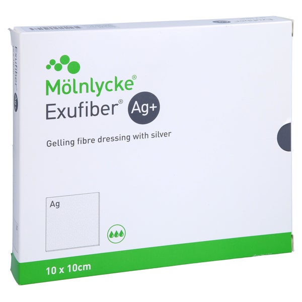 Exufiber Ag+ 10x10 cm gelbild.Faserverb. 10 St