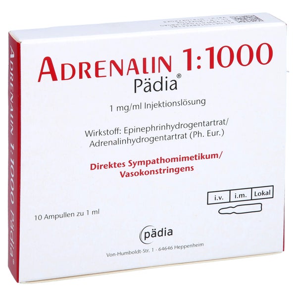 Adrenalin 1:1.000 Pädia 1 mg/ml Ampullen 10X1 ml