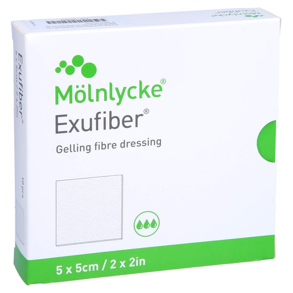 Exufiber 5x5 cm Gel-Faserverband 10 St