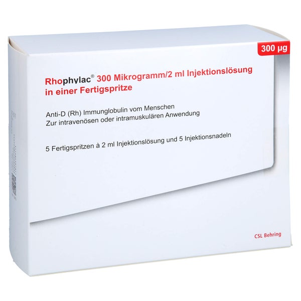RHOPHYLAC 300 µg/2 ml Injektionslsg.in Fertigspr. 5X2 ml