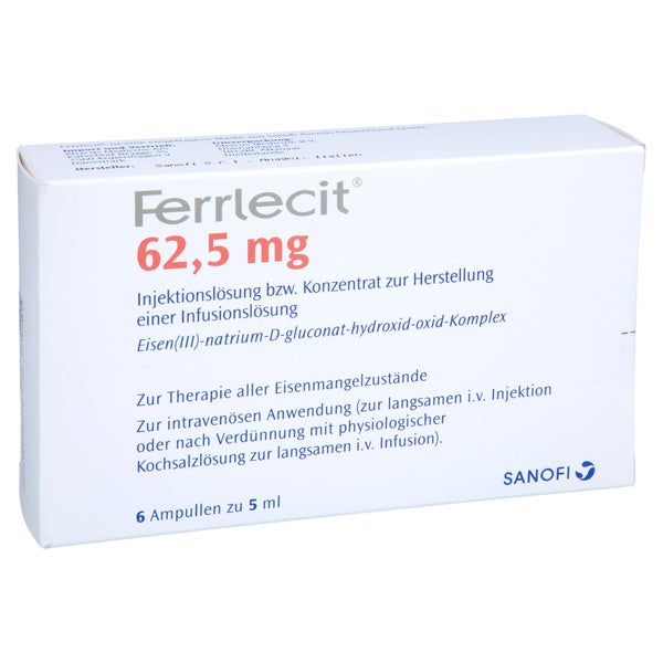 Ferrlecit 62,5 mg Inj.Lsg.bzw.Konz.Her.I 6X5 ml